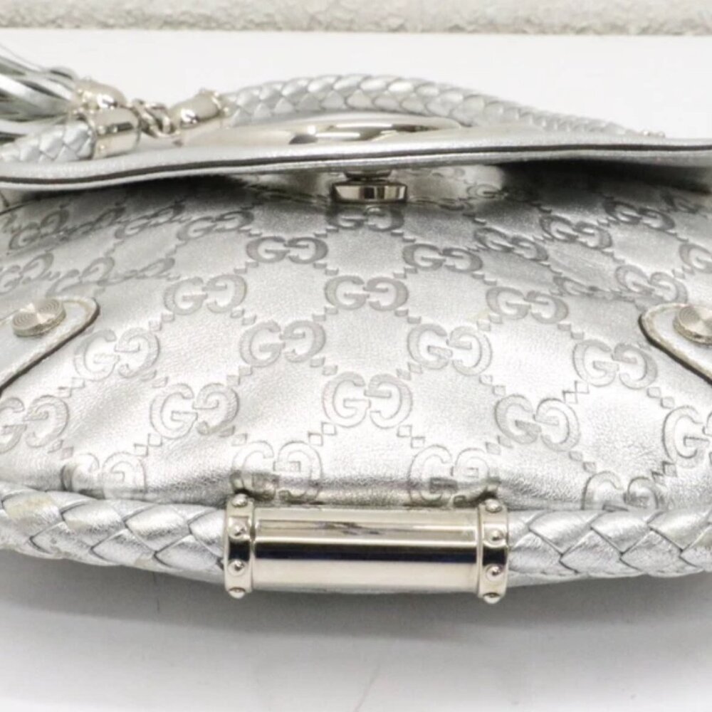 Gucci Small Signature Britt Tassel Shoulder Bag - Silver - Picture 6 of 15